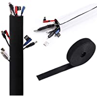 VoJoPi Organizador Cables- 300cm Flexible Funda Cubre Cables de Neopreno +300cm Bridas para Cables-Organizador de Cables…